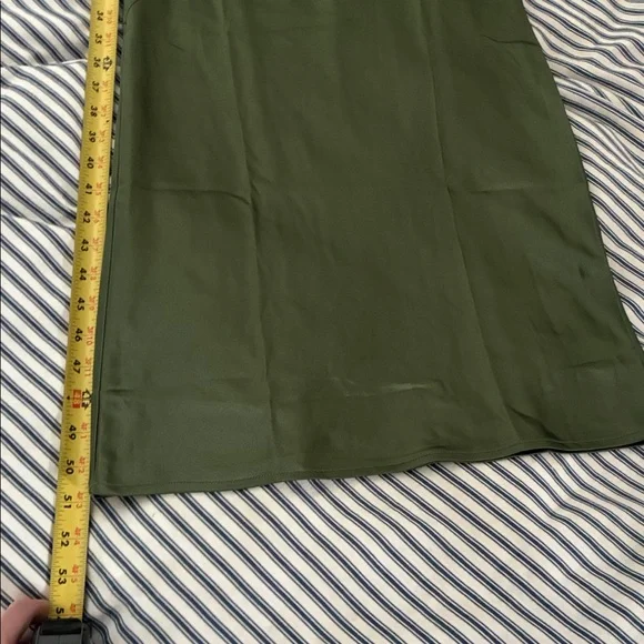 Petal & Pup Olive One-Shoulder Satin Evening Dress - Picture 16 of 16